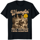 Retro Wranglin' Feral Children Raccoon Tee | Western Vintage Gift – Cuccico | Cuccico Design