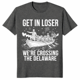 Revolutionary War history meme shirt featuring George Washington and Delaware River crossing humor