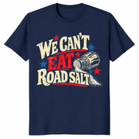 Road salt shirt in navy, funny winter slogan tee