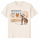 Rodeo Dunes golf shirt in natural Colorado golf enthusiast graphic tee