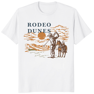 Rodeo Dunes golf shirt in white Colorado links Dream Golf graphic tee