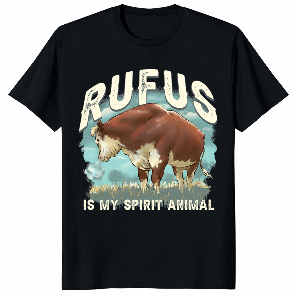 Rufus Is My Spirit Animal Shirt featuring a funny bull lover graphic tee design
