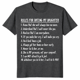 Rules For Dating My Daughter shirt in dark heather grey