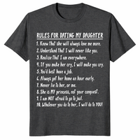Rules For Dating My Daughter shirt in dark heather grey