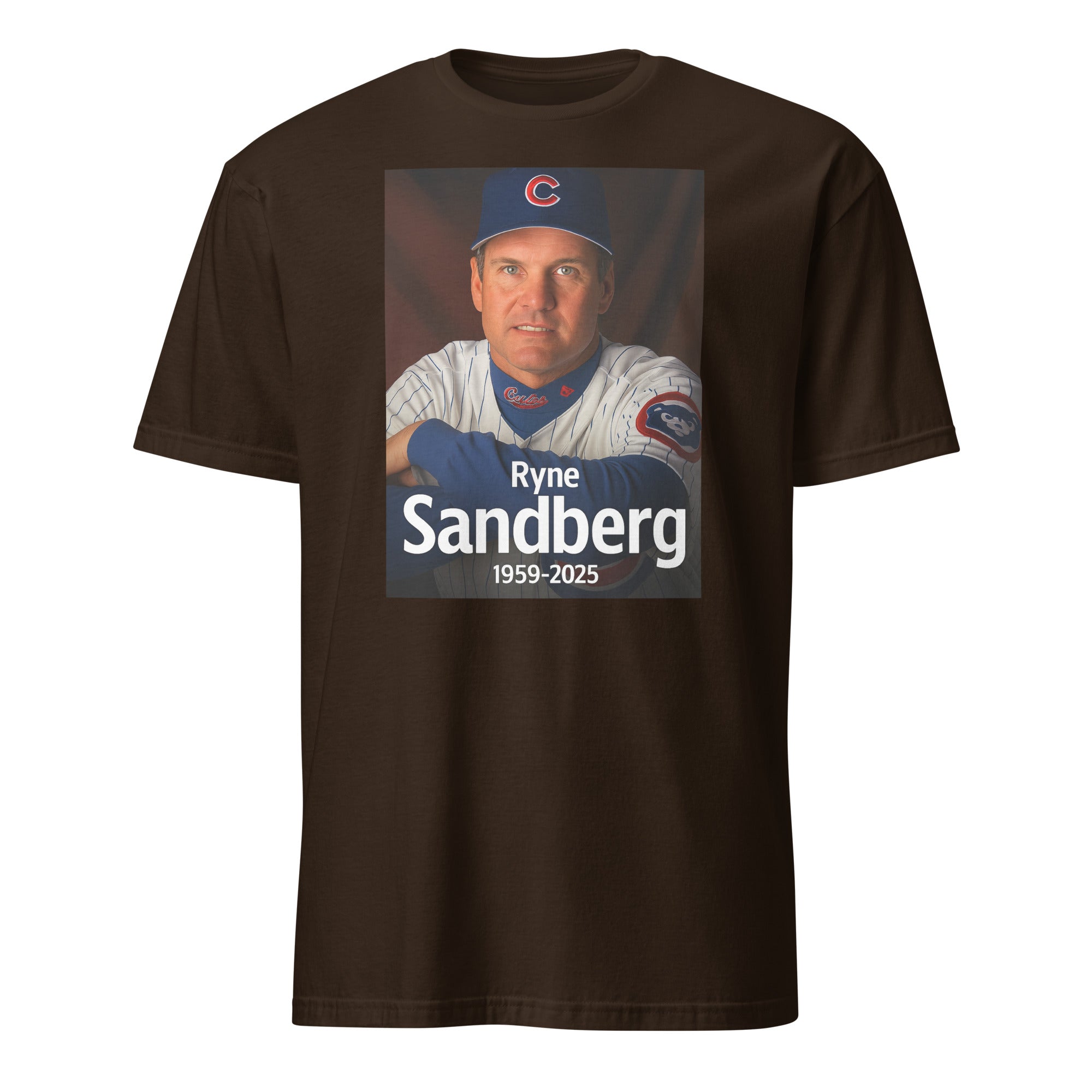 Baseball Legend Ryne Sandberg Memorial Tee in dark chocolate by Cuccico