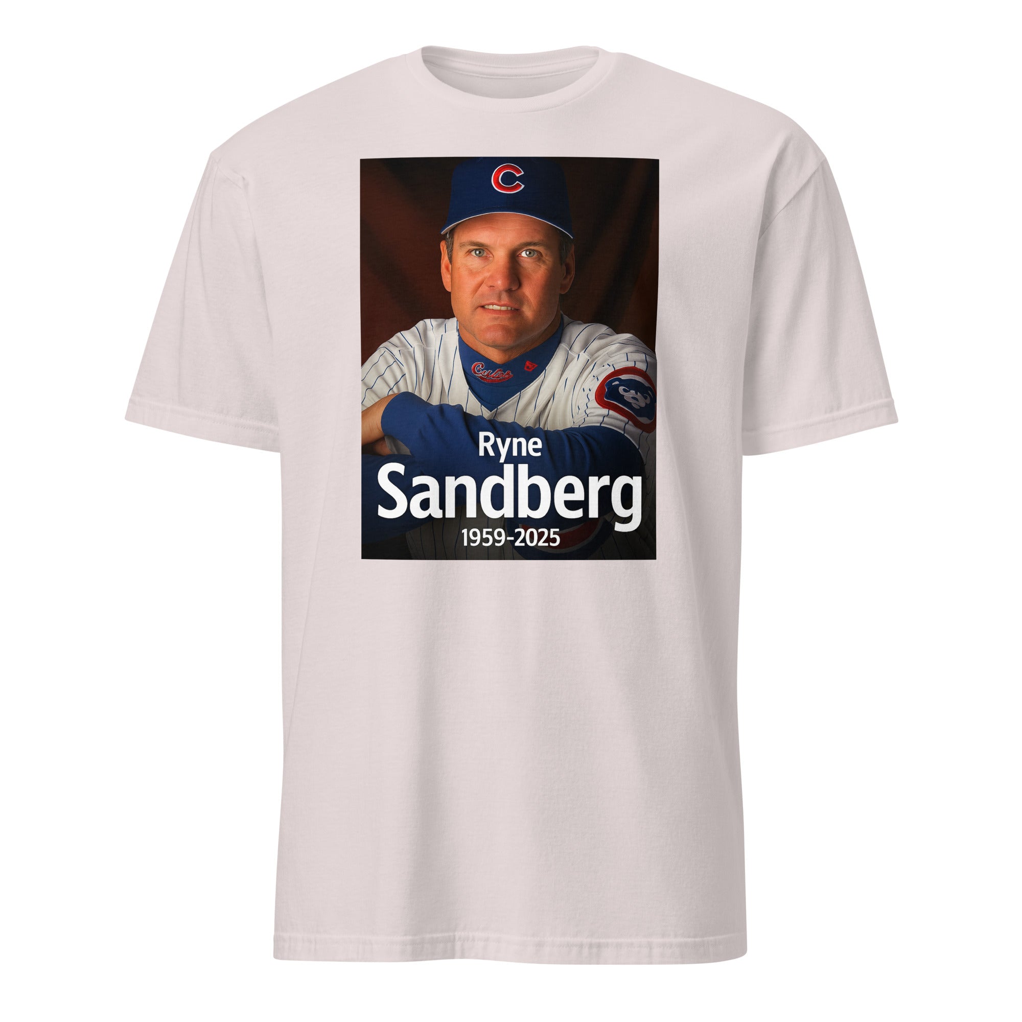 Ryne Sandberg Memorial Baseball Tee in ice grey by Cuccico
