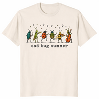 Natural Sad Bug Summer shirt with a small miserable insect in indie aesthetic linework
