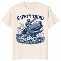 Safety Third Whale Rider Shirt | Funny Sarcastic Nautical Tee | Cuccico