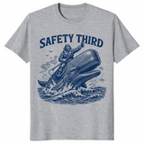 Safety Third Whale Rider Shirt | Funny Sarcastic Nautical Tee | Cuccico