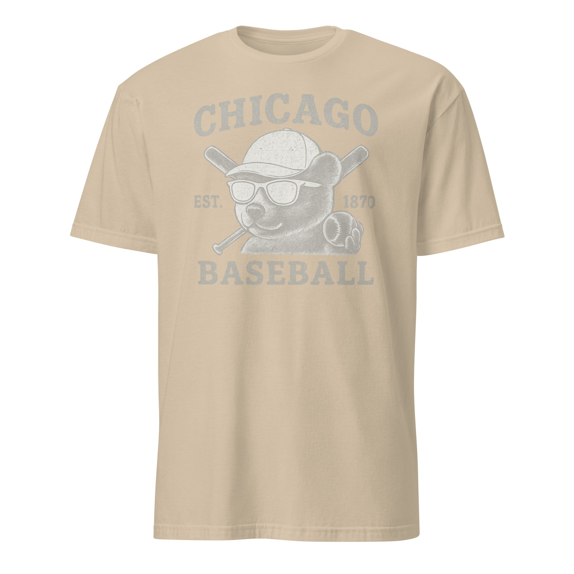 Vintage Chicago Cubs Walking Bear Retro Baseball T-Shirt in sand