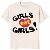 Sapphic WLW pride statement tee with Girls Eat Girls graphic print