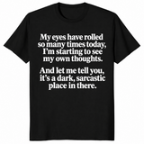 Sarcastic eye roll shirt in black