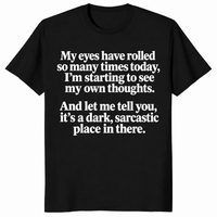 Sarcastic eye roll shirt in black