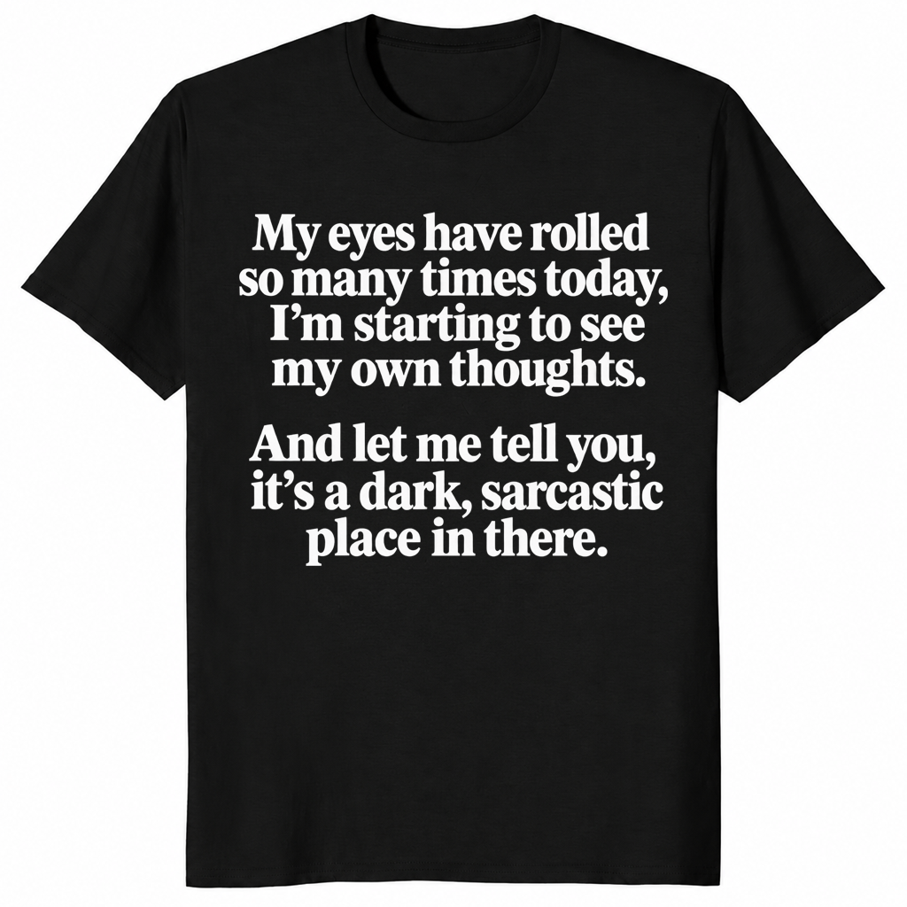 Sarcastic eye roll shirt in black