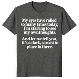 Sarcastic eye roll shirt in dark heather
