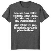 Sarcastic eye roll shirt in dark heather