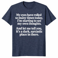Sarcastic eye roll shirt in heather navy