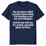 Sarcastic eye roll shirt in navy