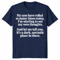 Sarcastic eye roll shirt in navy