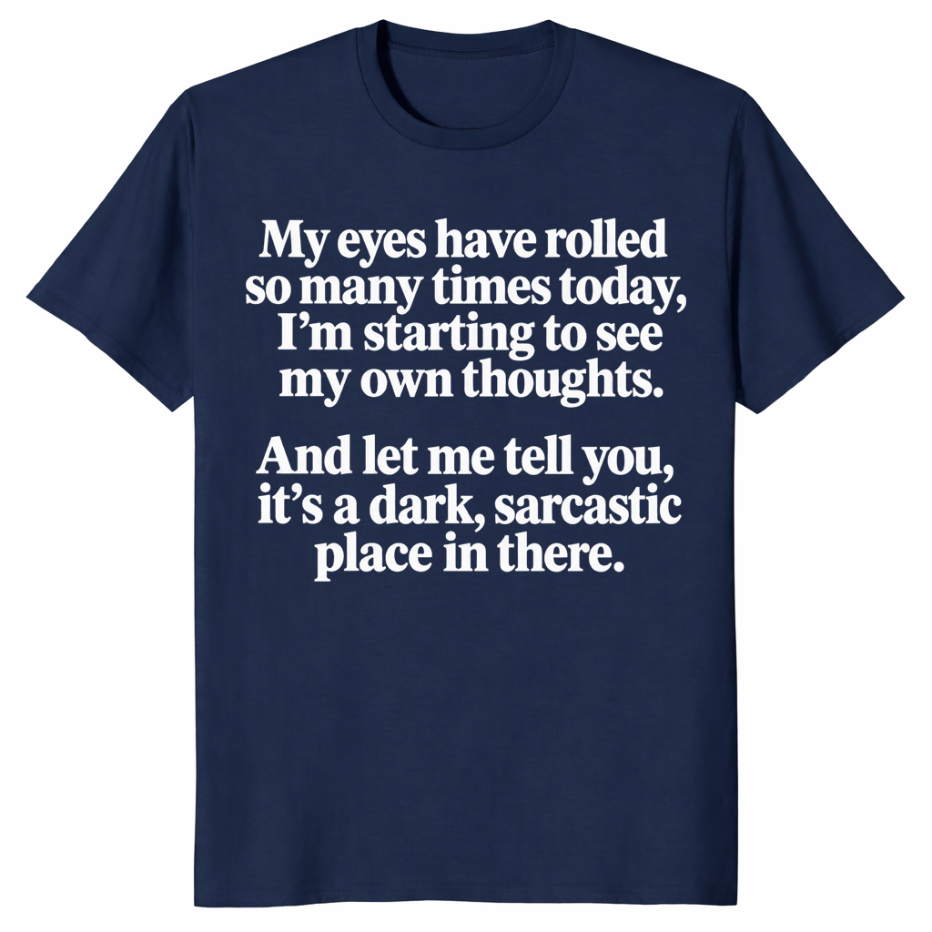 Sarcastic eye roll shirt in navy