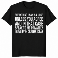 Sarcastic joke shirt in black