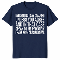 Sarcastic joke shirt in navy