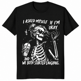 Sarcastic skeleton shirt in black