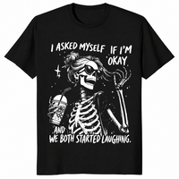 Sarcastic skeleton shirt in black
