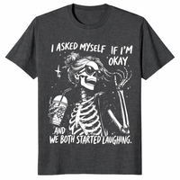 Sarcastic skeleton shirt dark heather grey