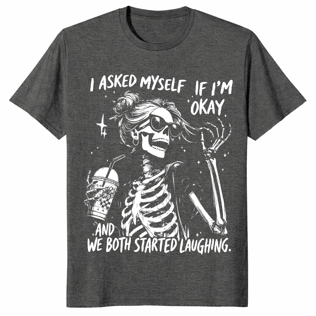 Sarcastic skeleton shirt dark heather