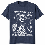 Sarcastic skeleton shirt heather navy