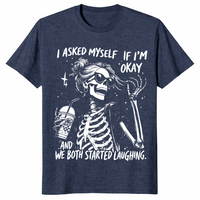 Sarcastic skeleton shirt heather navy
