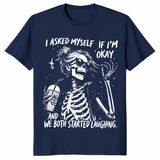 Sarcastic skeleton shirt in navy