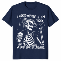 Sarcastic skeleton shirt in navy