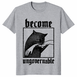Become Ungovernable Shirt – Funny Vintage Cat Biting Hand Tee