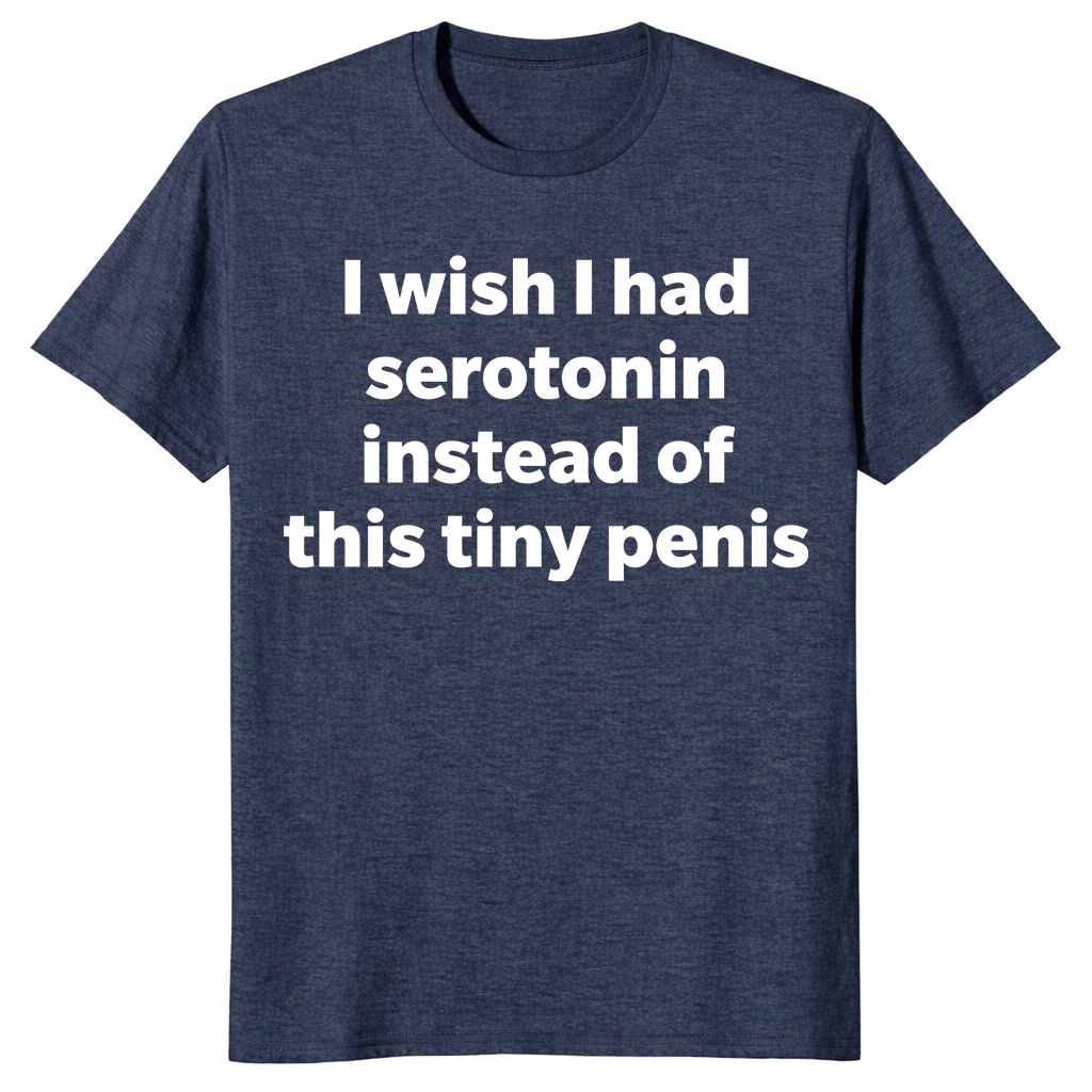 Serotonin funny shirt heather navy