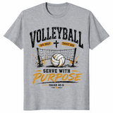 Serve with purpose volleyball shirt sport grey