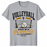 Serve with purpose volleyball shirt sport grey