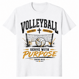 Serve with purpose volleyball shirt white