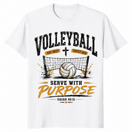 Serve with purpose volleyball shirt white