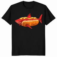 Shark Hot Dog shirt in black
