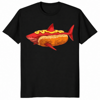 Shark Hot Dog shirt in black