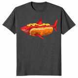 Shark Hot Dog shirt in dark heather grey