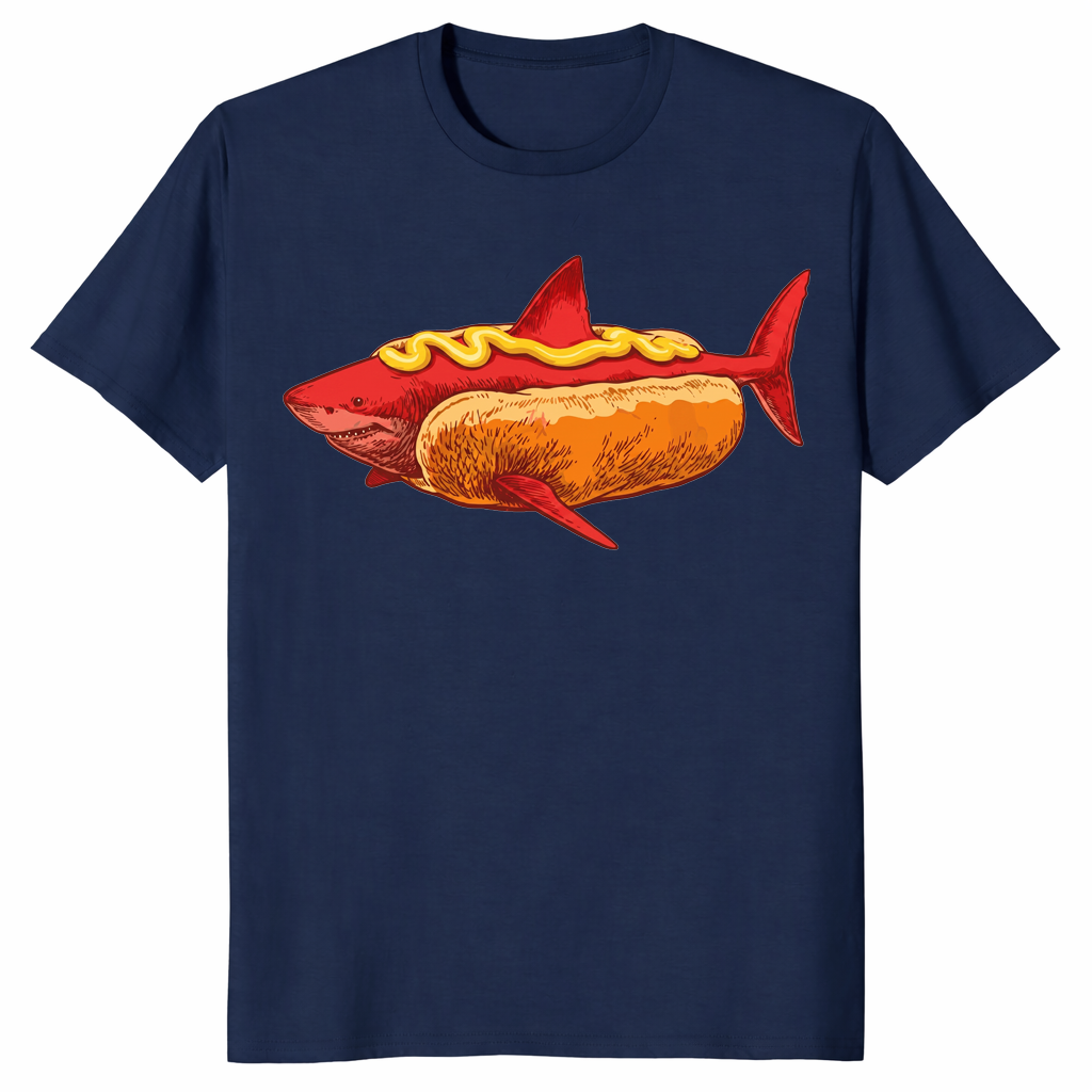 Shark Hot Dog shirt in navy