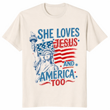 She loves Jesus and America too shirt in natural