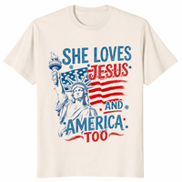 She loves Jesus and America too shirt in natural