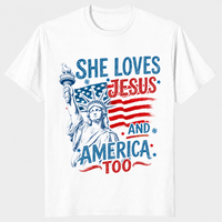 She loves Jesus and America too shirt in white