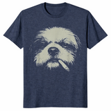 Shih Tzu meme shirt in heather navy unisex cotton tee