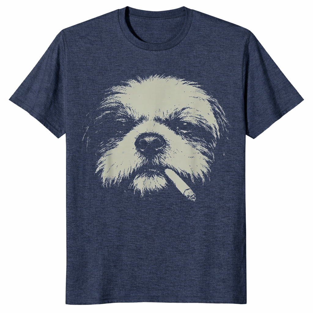 Shih Tzu meme shirt in heather navy unisex cotton tee