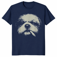 Shih Tzu meme shirt in navy unisex cotton tee